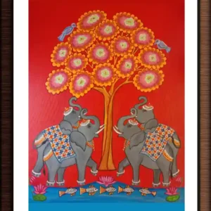Tree of life Elephant Hand Made Canvas wall Painting